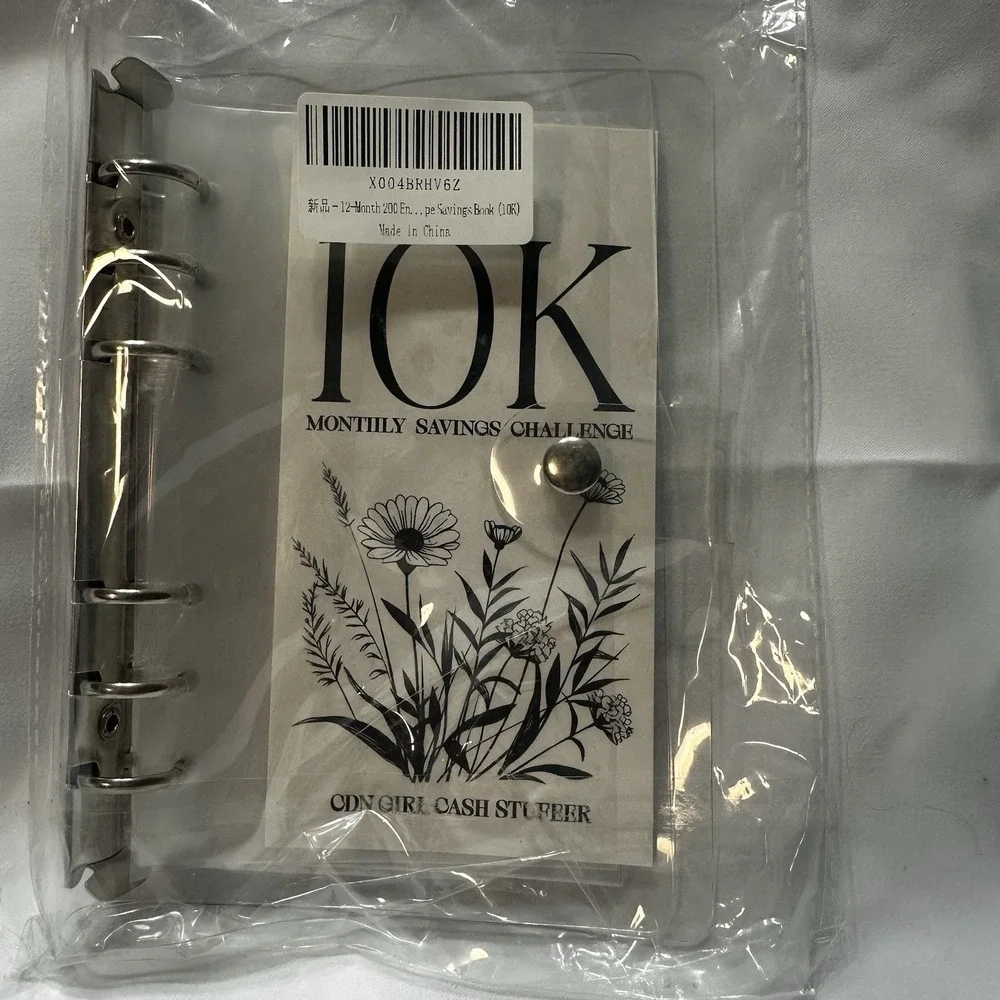 Bontatoo 12-Month Money Saving Challenge Binder 10K Cash Stuffing Budget Book